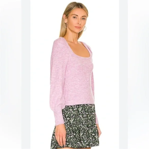 Minkpink Lilac Saeeda Square Neck Knit pink lavender puff sleeve size small - Picture 7 of 7